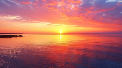 Fototapeta na wymiar Beautiful sunset on the ocean shore