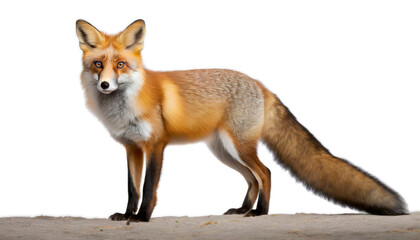 Obraz premium fox, red fox isolated in a white studio, generative ai
