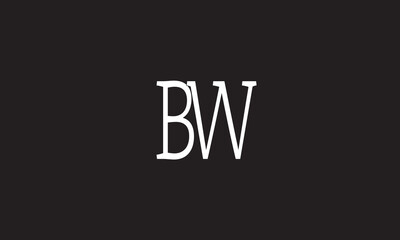 Fototapeta na wymiar BW, WB, W, B Abstract Letters Logo Monogram 