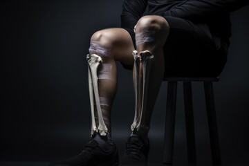 Person has leg pain, bone disease or injury. Generative AI