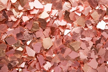 Pink shiny foil confetti, abstract valentines day background. Generative AI