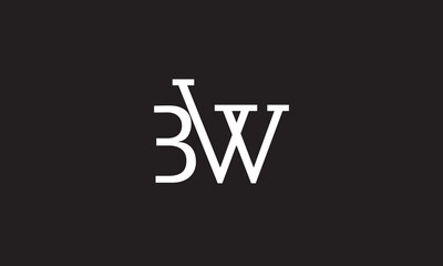 BW, WB, W, B Abstract Letters Logo Monogram	