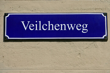 Emailleschild Veilchenweg
