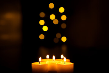 Candles with bokeh balls in the background
