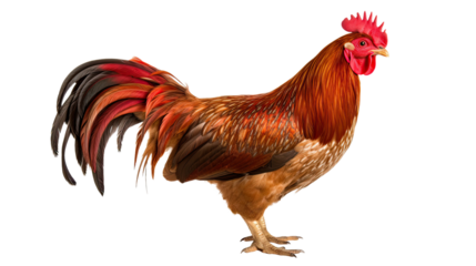 Rooster isolated on a transparent background