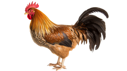 Rooster isolated on a transparent background
