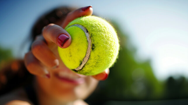 tennis ball in the hands
