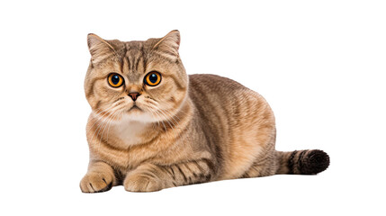 Scottish Fold cat isolated on a transparent background