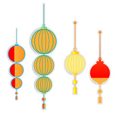 Set of Chinese lantern decorations
