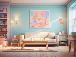 Creative colorful Interior illustration