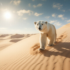 polar bear in the desert