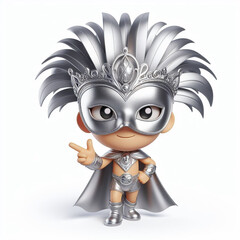 3D funny cartoon of carnival costume mask. Tradition and fun. AI generated