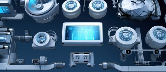 medical equipment icons medical future technology visual interface digital medical services,