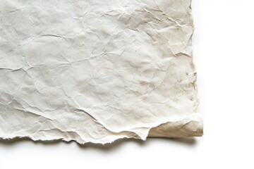 Obraz premium Torn Piece of Paper, Crumpled, Ripped Journal Page Isolated on White Background