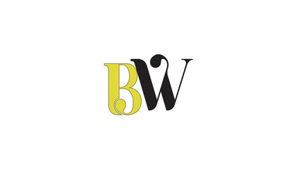 BW, WB, W, B Abstract Letters Logo Monogram	