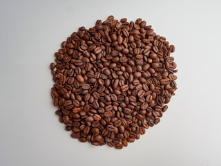 Coffee beans on white background