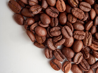 Coffee beans on white background