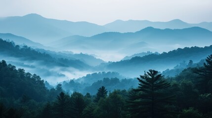 Breathtaking View of Majestic Mountain Range With Foreground Trees