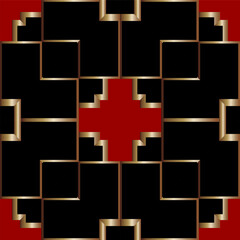 Abstract classic golden pattern. Set of modern geometric luxury backgrounds for business or presentation or greeting cards with golden lines 