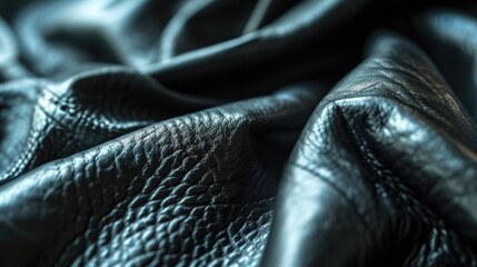 Black leather close-up. Leather background