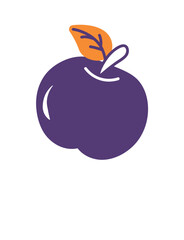 Back to school element of doodle set. This vibrant illustration features a delightful back-to-school theme with orange and violet design apple. Vector illustration.