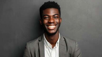 A black student smile on background. Created with Generative Ai technology.