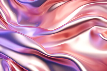 Melty metal texture with waves, liquid metallic silk wavy design. Abstract background with melty metallics.