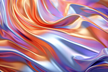 Obraz premium Melty metal texture with waves, liquid metallic silk wavy design. Abstract background with melty metallics.