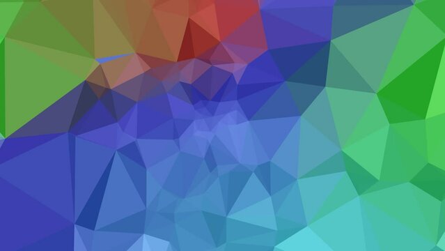 Abstract Motion Extravaganza: Vibrant Low Poly Spirals in Mesmerizing Triangle Ballet