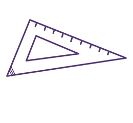 Back to school element of doodle set. Celebrating the return to school, it spotlights a ruler, an essential tool for math lessons. Vector illustration.