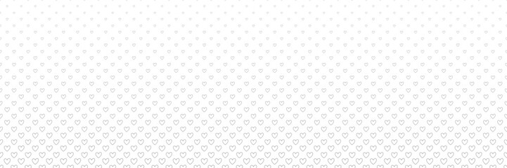 Blended  black heart line on white for pattern and background, halftone effect, Valentine's background