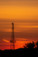 tower at sunset