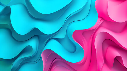 Pink cyan vibrant shapeless flat abstract colorful background