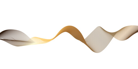 Abstract wavy lines flowing curve golden gradient color on transparent background. Abstract white background colorful lines. modern wavy stripes on white background isolated.	