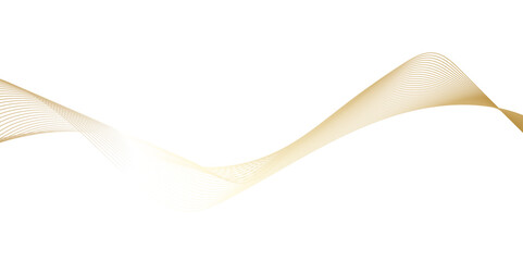 Abstract wavy lines flowing curve golden gradient color on transparent background. Abstract white background colorful lines. modern wavy stripes on white background isolated.	