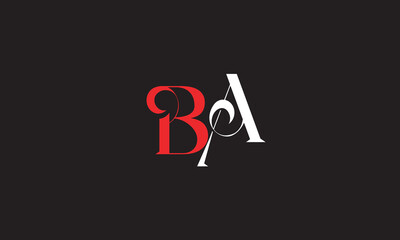 BA, AB, A, B Abstract Letters Logo Monogram	