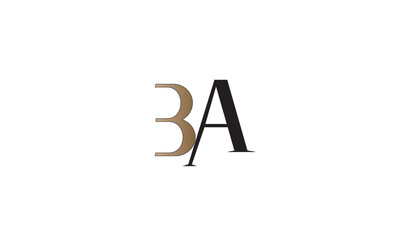 BA, AB, A, B Abstract Letters Logo Monogram	