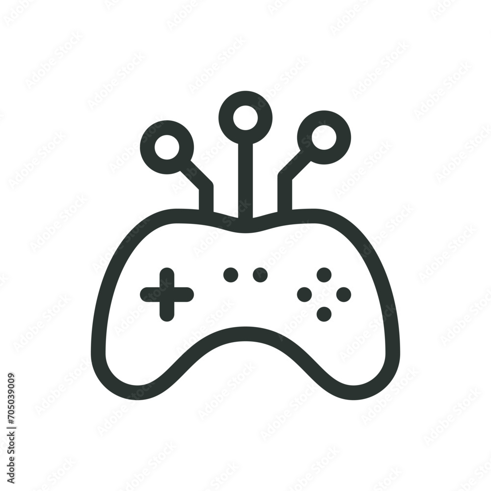 Aufkleber ai game controller isolated icon, ai in gaming vector icon with editable stroke