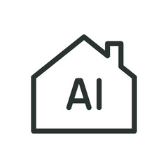 AI home isolated icon, AI smart house vector icon with editable stroke