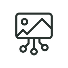 AI image generator isolated icon, AI art generation vector icon with editable stroke