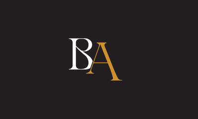 BA, AB, A, B Abstract Letters Logo Monogram	