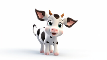 cow milk isolated in white background 3d cartoon