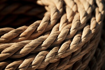 Closeup shot of a brown rope in a twisted position

