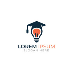 Light bulb shining symbolizes intelligence Academy merged with the graduate's Cap