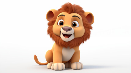 lion 3D isolated in white background
