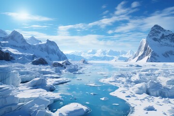 Fototapeta na wymiar Aerial view of icebergs in glacier lagoon, iceland 