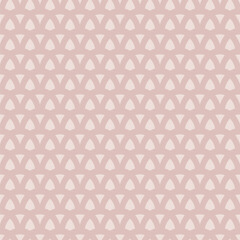 decor abstract geometric elements in horizontal rows. Isolated vector pink pastel seamless pattern on light pink background - 705040003