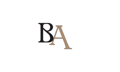 BA, AB, A, B Abstract Letters Logo Monogram	