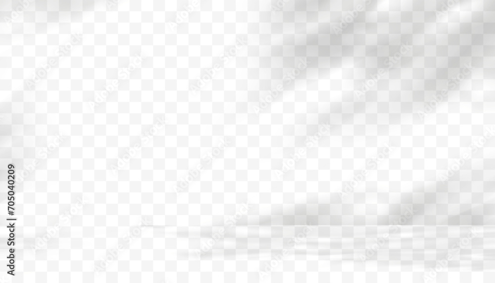 Aufkleber Shadow overlay effect.Transparent soft light,shadow leaves.Vector Mockup of abstract transparent overlay effect and natural lightning scene for studio room background,Reflection shadows on wall