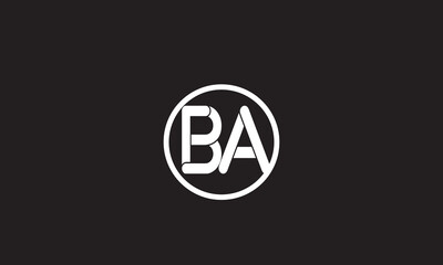 BA, AB, A, B Abstract Letters Logo Monogram	